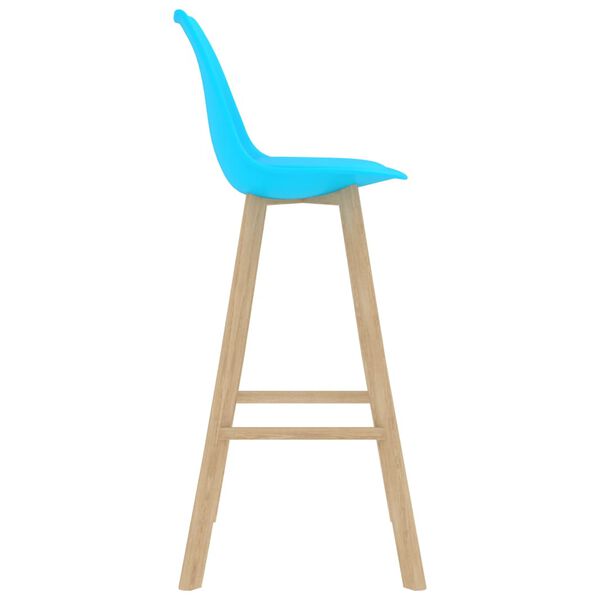 vidaXL bāra krēsli, 2 gab., zili, PP un dižskābarža masīvkoks