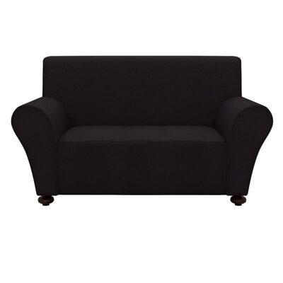 vidaXL elastīgs dīvāna pārvalks, melns poliestera džersijs