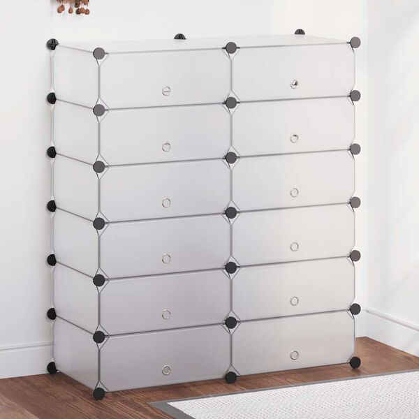 vidaXL apavu skapis ar 12 nodalījumiem, balts