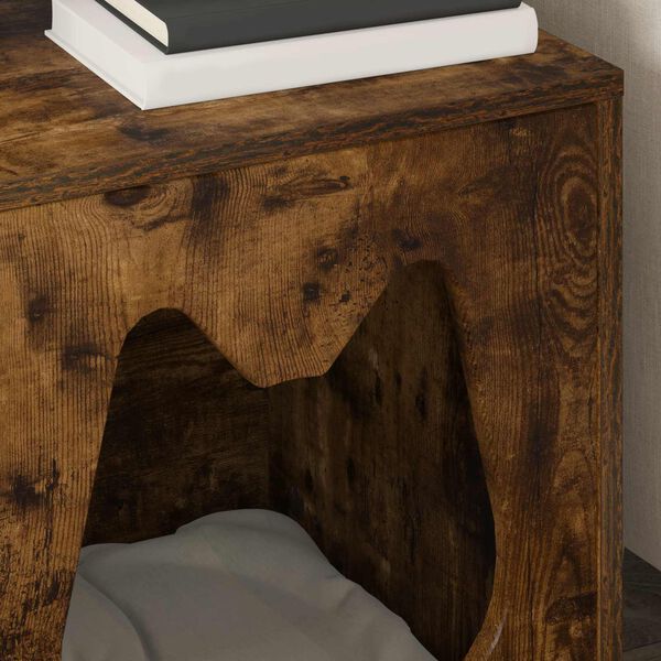 vidaXL Kaķu māja Dūmaka ozols 42,5 x 40 x 53,5 cm Inženierijas koks