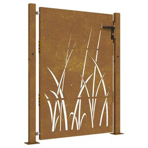 vidaXL dārza vārti, 100x150 cm, kortēna tērauds, zāles dizains