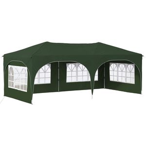 vidaXL Pop-up svinību teltis Zaļa 575 x 288 x 245 cm Oksforda audums