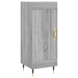 vidaXL kumode, pelēka ozolkoka, 34,5x34x90 cm, inženierijas koks
