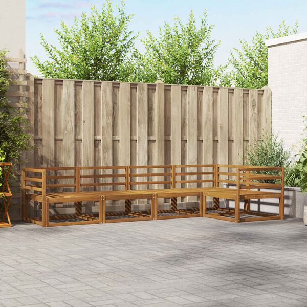 vidaXL Āra dīvānu komplekts 5 pcs Dabiska Cietā akācijas koks