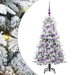vidaXL Mākslīgā Saliekamā Ziemassvētku Egle Balts 120 cm PE un PVC