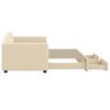 vidaXL izvelkams dīvāns ar atvilktnēm, krēmkrāsas audums, 80x200 cm