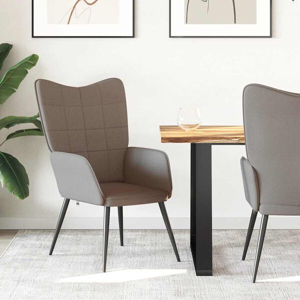 vidaXL atpūtas krēsls, pelēkbrūns audums