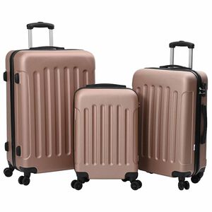vidaXL Koferis 3 gab. Rozā zelts 50 x 31 x 78 cm ABS plastmasa