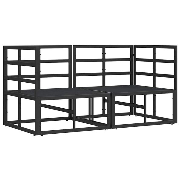 vidaXL Āra mēbeles ar spilvenu ar spilvenu Melna Alumīnijs