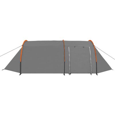 vidaXL četrvietīga telts, pelēka un oranža