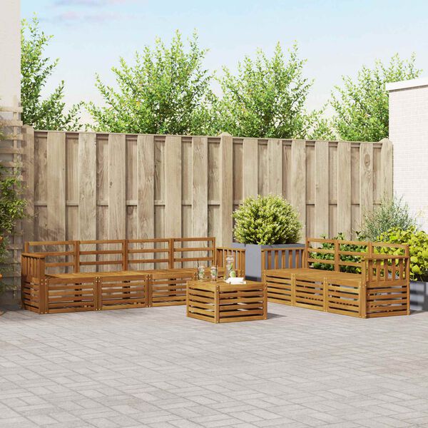 vidaXL Dīvāna komplekti 8 pcs Dabiska Cietā akācijas koks