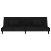vidaXL divvietīga dīvāngulta ar kājsoliņu, 2 spilveni, melns samts