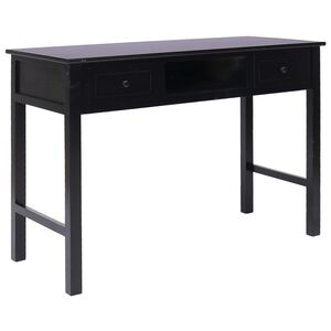 vidaXL rakstāmgalds, 110x45x76 cm, melns, koks