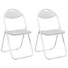 vidaXL Saliekamā krēsls 2 pcs Balts 48 x 43,5 x 81 cm Mākslīgā āda