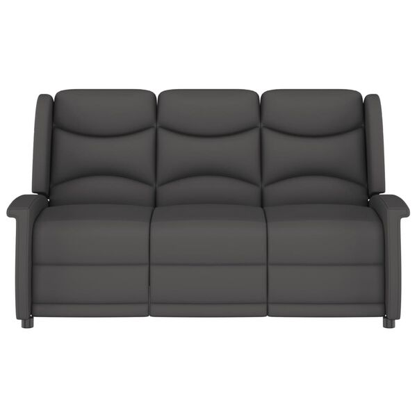 vidaXL trīsvietīgs masāžas krēsls, atgāžams, tumši pelēks audums