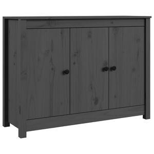 vidaXL kumode, pelēka, 100x35x74 cm, priedes masīvkoks