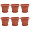 vidaXL Augu podi 6 gab. Ķieģeļu sarkans &Oslash; 26 x 21.5 cm Plastmasa