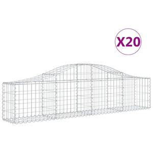 vidaXL arkveida gabiona grozi, 20 gb., 200x30x40/60 cm, cinkota dzelzs