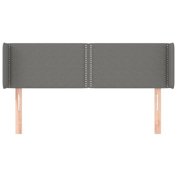 vidaXL galvgalis ar malām, 147x16x78/88 cm, tum&scaron;i pelēks audums