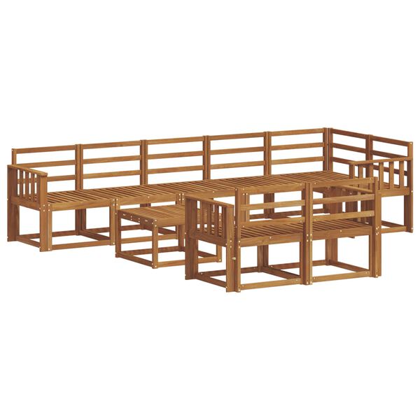 vidaXL Āra dīvānu komplekts 9 pcs Dabiska Cietā akācijas koks