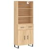 vidaXL augstais skapis, ozolkoka, 69,5x34x180 cm, inženierijas koks