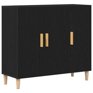 vidaXL Puse Melns ozolkoks 90 x 34 x 80 cm Inženierijas koks