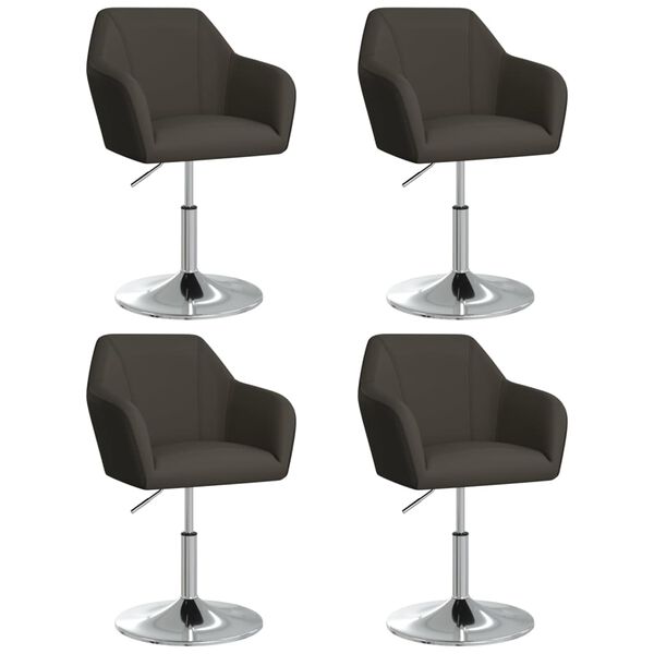 vidaXL virtuves krēsli, 4 gab., pelēka mākslīgā āda