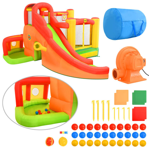 Happy Hop piepū&scaron;amā atrakcija ar slidkalniņu, 450x380x230 cm, PVC