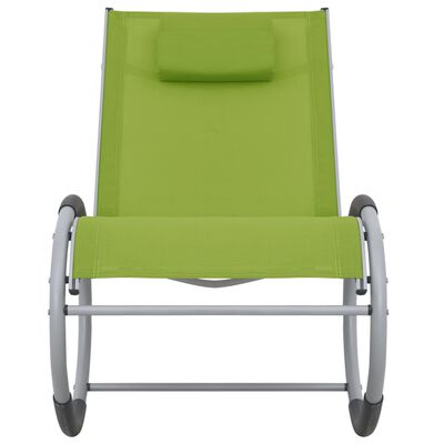 vidaXL dārza šūpuļkrēsls, zaļš tekstilēns