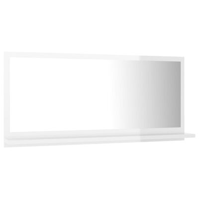 vidaXL vannasistabas spogulis, spīdīgi balts, 80x10,5x37 cm