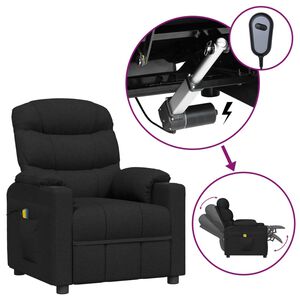 vidaXL elektrisks masāžas krēsls, melns audums