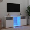 vidaXL TV galdiņ&scaron; ar LED lampiņām, balts, 120x30x50 cm
