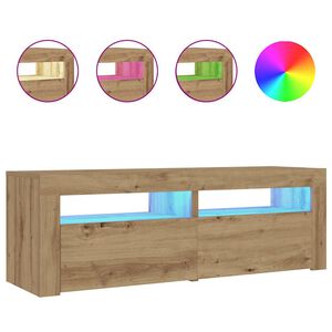 vidaXL naktsskapī&scaron;i ar LED lampiņām 2 gab ozola amatnieks 60x35x40 cm