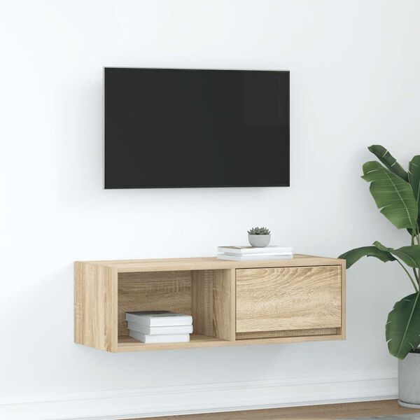 vidaXL TV skapītis, ozolkoka krāsa, 80x31x25,5 cm, inženierijas koks