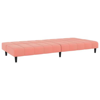 vidaXL 2-vietīga dīvāngulta, rozā samts