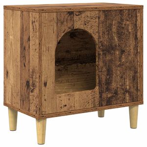 vidaXL Kaķu māja Vecs koks 51 x 30 x 52 cm Inženierijas koks