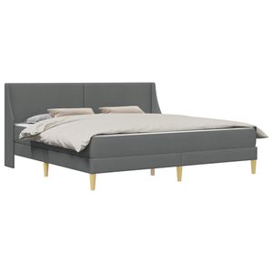vidaXL Gultas rāmis ar matraci Tum&scaron;i pelēks 180 x 200 cm Poliesters