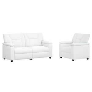vidaXL Dīvānu komplekts 2 pcs Balts Mākslīgā āda