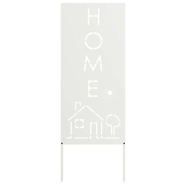 vidaXL Dārza privātuma ekrāns Balts 50 x 140 cm Auksti velmēta tērauds