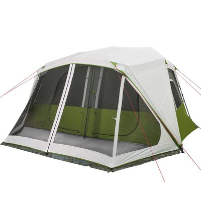 vidaXL kempinga telts ar LED, 10 personām, gaiši zaļa