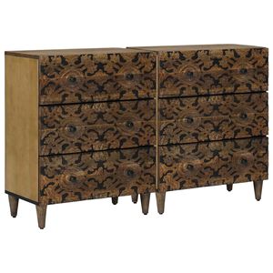 vidaXL Puse 2 gab. 60 x 33,5 x 75 cm Cieta mango koksne Brūna