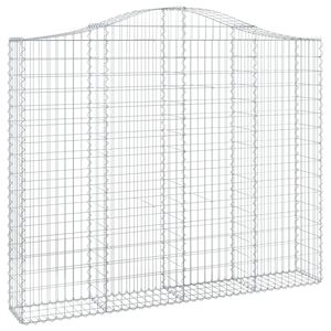 vidaXL arkveida gabiona grozs, 200x30x160/180 cm, cinkota dzelzs