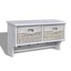 vidaXL sienas plaukts, balts, 60x23,5x33 cm, paulonijas koks