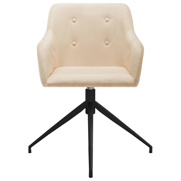 vidaXL grozāmi virtuves krēsli, 6 gab., krēmkrāsas audums