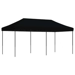 vidaXL saliekama svinību telts, melna, 580x292x315 cm