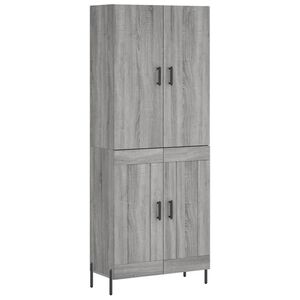 vidaXL augstais skapis, pelēks, 69,5x34x180 cm, inženierijas koks
