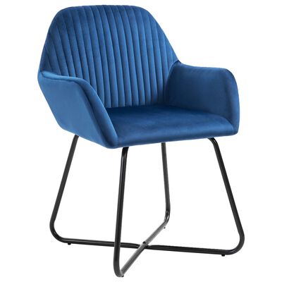 vidaXL virtuves krēsli, 4 gab., zils samts
