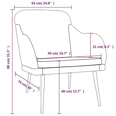 vidaXL atpūtas krēsls, tumši pelēks, 63x76x80 cm, samts