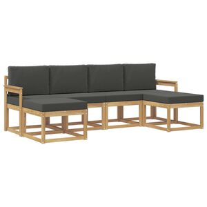 vidaXL Āra dīvānu komplekts 6 pcs Balta un antracīta Poliesters