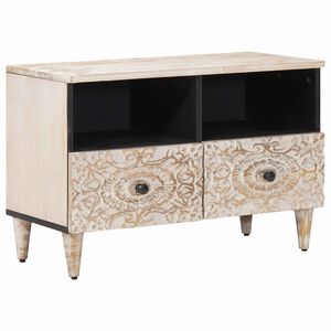 vidaXL Televizora skapī&scaron;a Balts 70 x 33,5 x 46 cm Cieta mango koksne